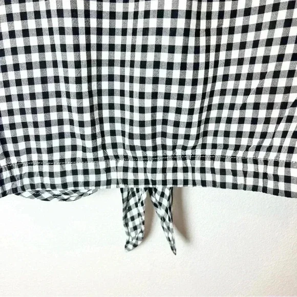 Jones New York Women's Front Tie Button Down Gingham Blouse Size Medium - Picture 13 of 13